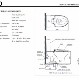 Ảnh công trình thực tế Bồn Cầu TOTO 2 Khối CS325DRT3 Nắp Đóng Êm TC385VS
