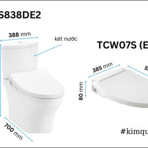 Ảnh công trình thực tế Bồn Cầu TOTO CS838DE2#XW 2 Khối Nắp Rửa Cơ TCW07S