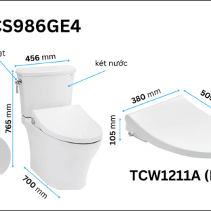 Ảnh công trình thực tế Bồn Cầu TOTO CS986GE4#XW 2 Khối Nắp Rửa Cơ TCW1211A