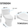 Bồn Cầu TOTO CS735DE4#XW 2 Khối Nắp Rửa Cơ TCW1211A - ảnh 2