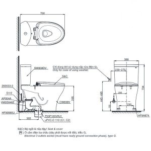 Ảnh công trình thực tế Bồn Cầu TOTO CS838DT8#XW 2 Khối Nắp Đóng Êm TC600VS