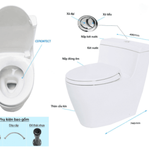 Ảnh công trình thực tế Bồn Cầu TOTO MS636DT2#XW 1 Khối Nắp Đóng Êm TC393VS
