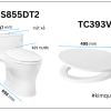 Bồn Cầu TOTO MS855DT2#XW 1 khối Nắp Đóng Êm TC393VS - ảnh 3