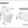 Bồn Cầu TOTO MS885DE4#XW 1 Khối Nắp Rửa Cơ TCW1211A - ảnh 4