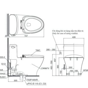 Ảnh công trình thực tế Bồn Cầu TOTO MS887RT8#XW 1 khối Nắp Đóng Êm TC600VS