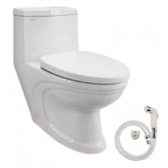 Bồn Cầu VIGLACERA V39M 1 Khối Xả Xoáy Nắp Êm Tặng Xịt