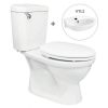 Bồn Cầu VIGLACERA VI77 2 Khối Nắp Thường Kèm Lavabo VTL2