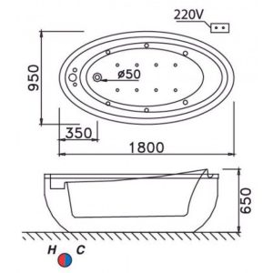 Ảnh công trình thực tế “Bồn Tắm CAESAR AT6480 Đặt Sàn 1.8M”