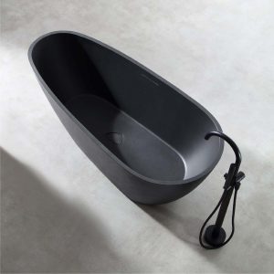 Ảnh công trình thực tế Bồn Tắm Đá MOWOEN MW003-Matt Black 1700mm
