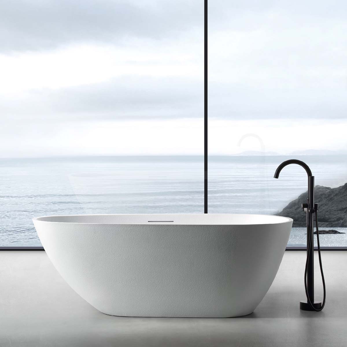 Bồn Tắm Đá MOWOEN MW003-Matt White 1700mm