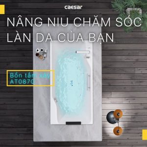 Ảnh công trình thực tế Bồn tắm xây không chân không yếm Caesar AT0870