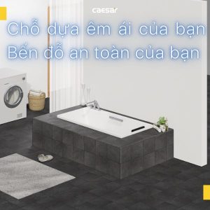 Ảnh công trình thực tế Bồn tắm xây không chân không yếm Caesar AT0870