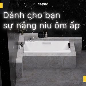 Ảnh công trình thực tế Bồn tắm xây không chân không yếm Caesar AT0870