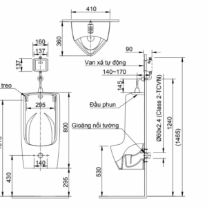 Ảnh công trình thực tế Bồn Tiểu Nam INAX AU-411V Treo Tường Men Chống Bám Bẩn