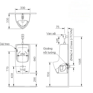 Ảnh công trình thực tế Bồn Tiểu Nam INAX AU-431VR Treo Tường Men Chống Bám Bẩn