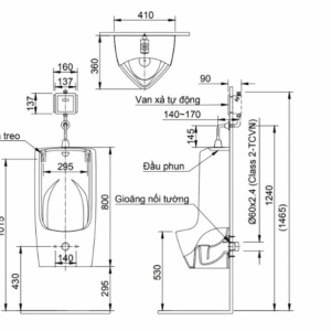 Ảnh công trình thực tế Bồn Tiểu Nam INAX U-411V Treo Tường