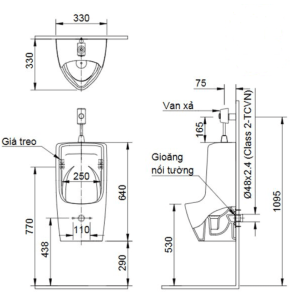 Ảnh công trình thực tế Bồn Tiểu Nam INAX U-431VR (U431VR) Treo Tường