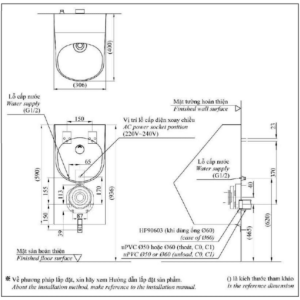 Ảnh công trình thực tế Bồn Tiểu Nam TOTO Treo Tường USWN925AEV#XW Tích Hợp Cảm Ứng Tự Động