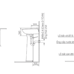 Ảnh công trình thực tế Chân Dài Lavabo INAX L-284VD