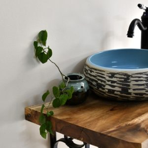 Ảnh công trình thực tế Chậu lavabo đặt bàn Kanly bằng sứ SU010