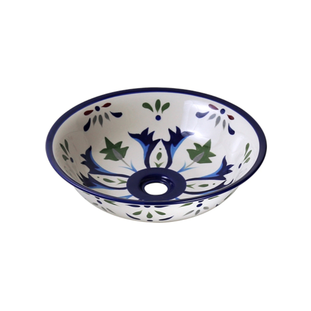 Chậu lavabo đặt bàn Kanly sứ hoa văn SU401