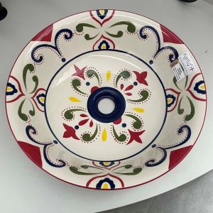Ảnh công trình thực tế Chậu lavabo đặt bàn Kanly sứ hoa văn SU402
