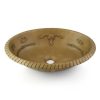 Chậu lavabo Kanly BS026 đặt bàn đồng thau họa tiết đầu trâu 490x380x130 mm - ảnh 2