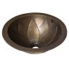 Chậu lavabo Kanly GCL02 đặt bàn đồng thau họa tiết cánh hoa sen 360×160 mm