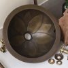 Chậu lavabo Kanly GCL02 đặt bàn đồng thau họa tiết cánh hoa sen 360×160 mm - ảnh 2