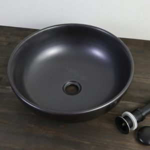 Ảnh công trình thực tế Chậu Lavabo Kanly SU512 Đặt Bàn Sứ Tròn Màu Đen