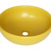 Chậu Lavabo Kanly SU514 Đặt Bàn Sứ Tròn Màu Vàng