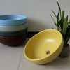 Chậu Lavabo Kanly SU514 Đặt Bàn Sứ Tròn Màu Vàng - ảnh 5