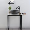Chậu Lavabo Kanly SU517 Đặt Bàn Sứ Tròn Màu Xám - ảnh 2