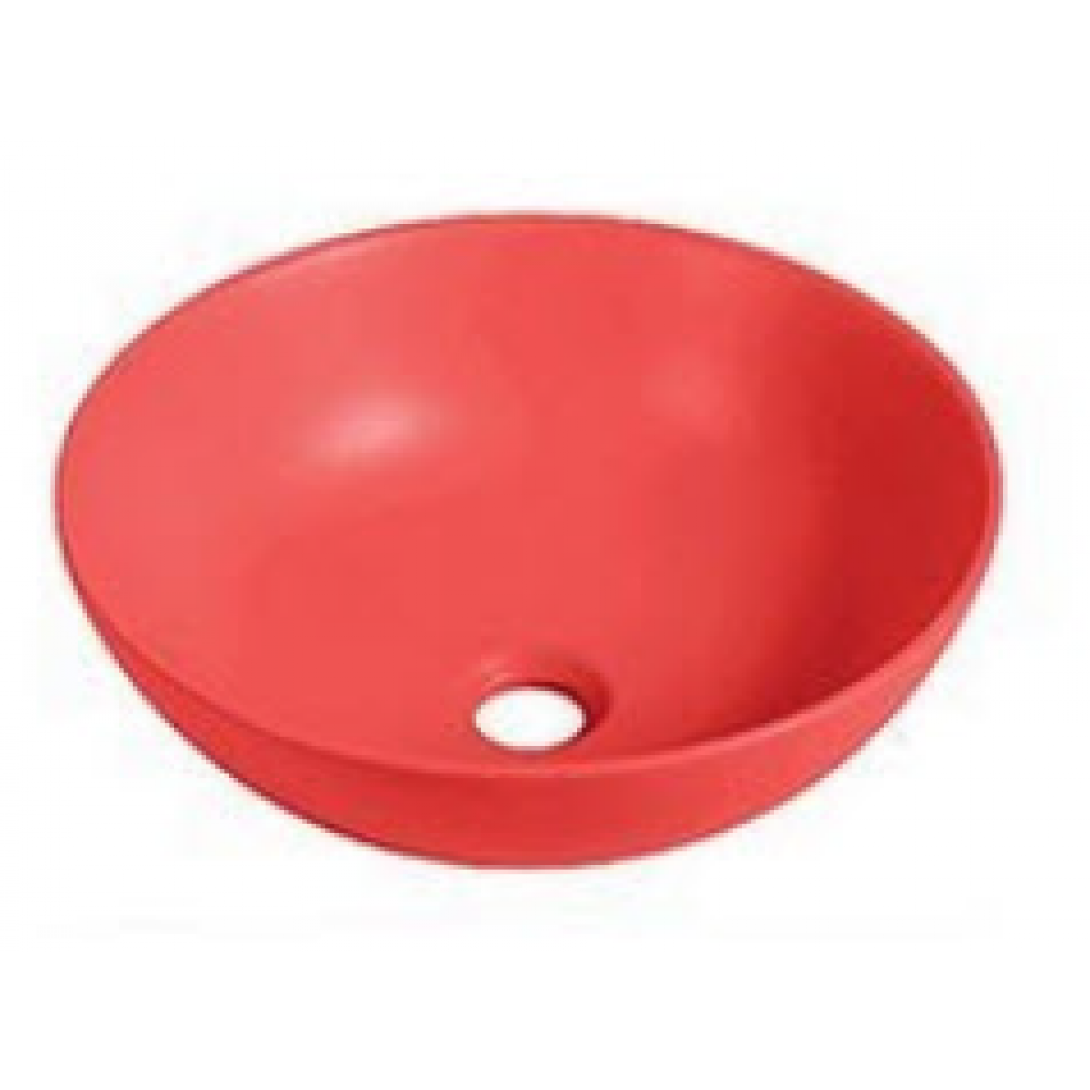 Chậu Lavabo Kanly SU518 Đặt Bàn Sứ Tròn Màu Đỏ