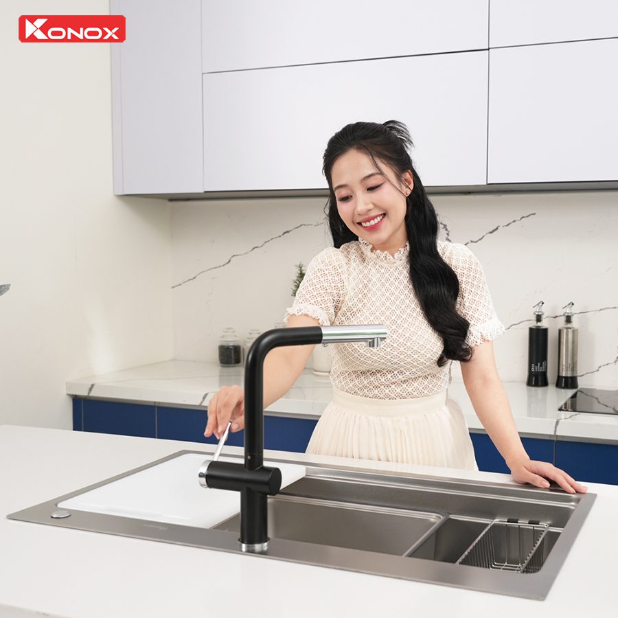 Ảnh công trình thực tế Chậu rửa bát Konox KN8751TS Dekor
