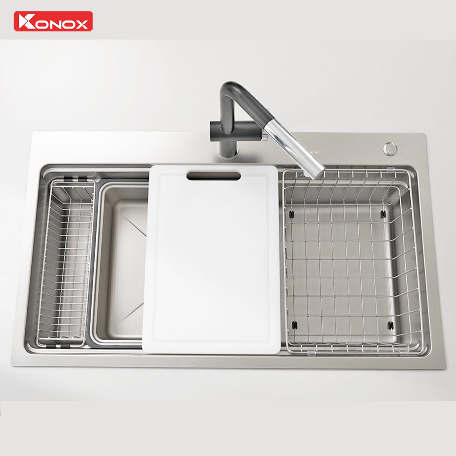 Ảnh công trình thực tế Chậu rửa bát Konox KN8751TS Dekor