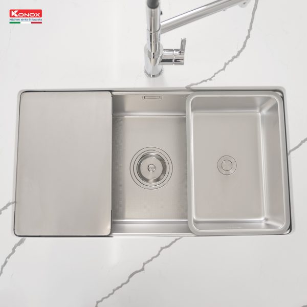 Ảnh công trình thực tế Chậu Rửa Chén KONOX KN8146SU Dekor Chống Xước Inox 1 Hộc