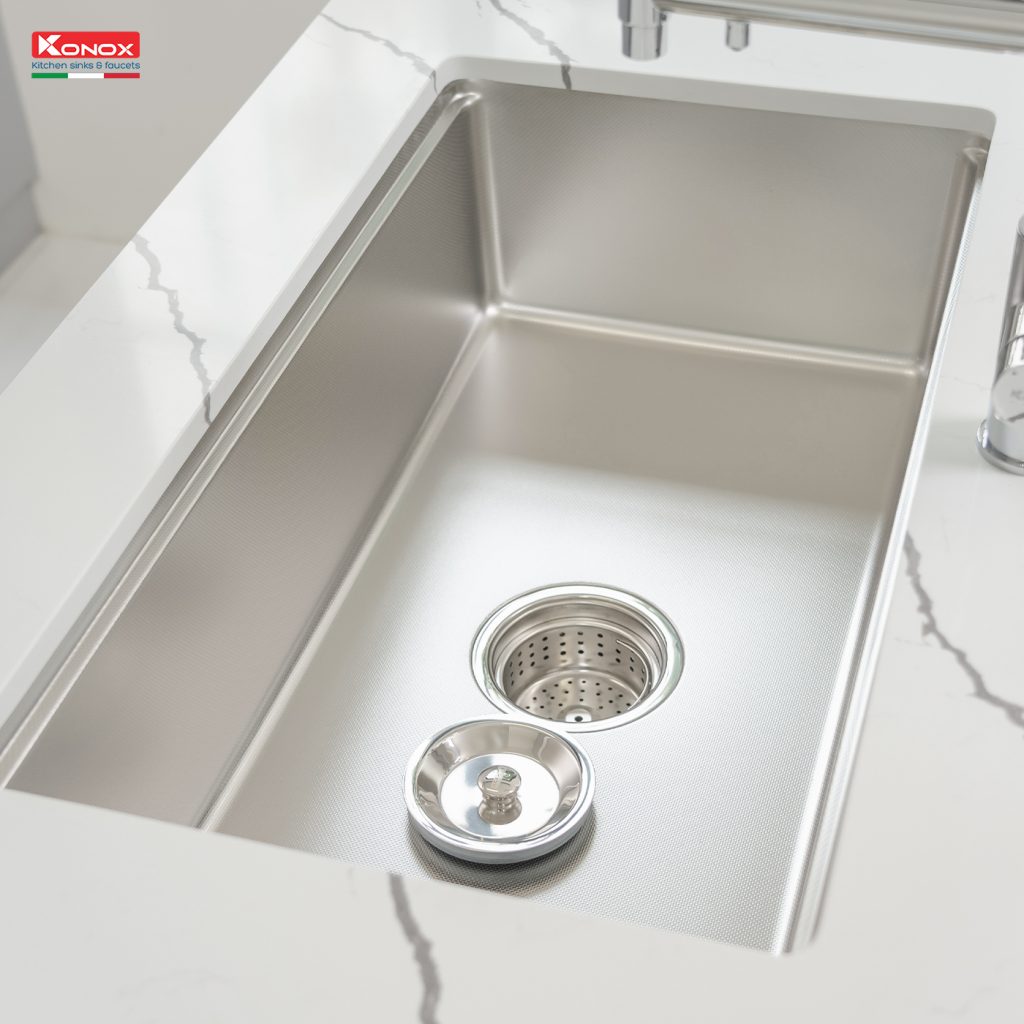 Ảnh công trình thực tế Chậu Rửa Chén KONOX KN8146SU Dekor Basic Chống Xước Inox 1 Hộc