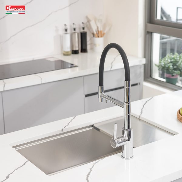 Ảnh công trình thực tế Chậu Rửa Chén KONOX KN8146SU Dekor Chống Xước Inox 1 Hộc