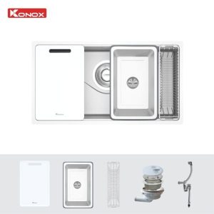 Ảnh công trình thực tế Chậu rửa bát 1 hố Konox Tari 8748SM