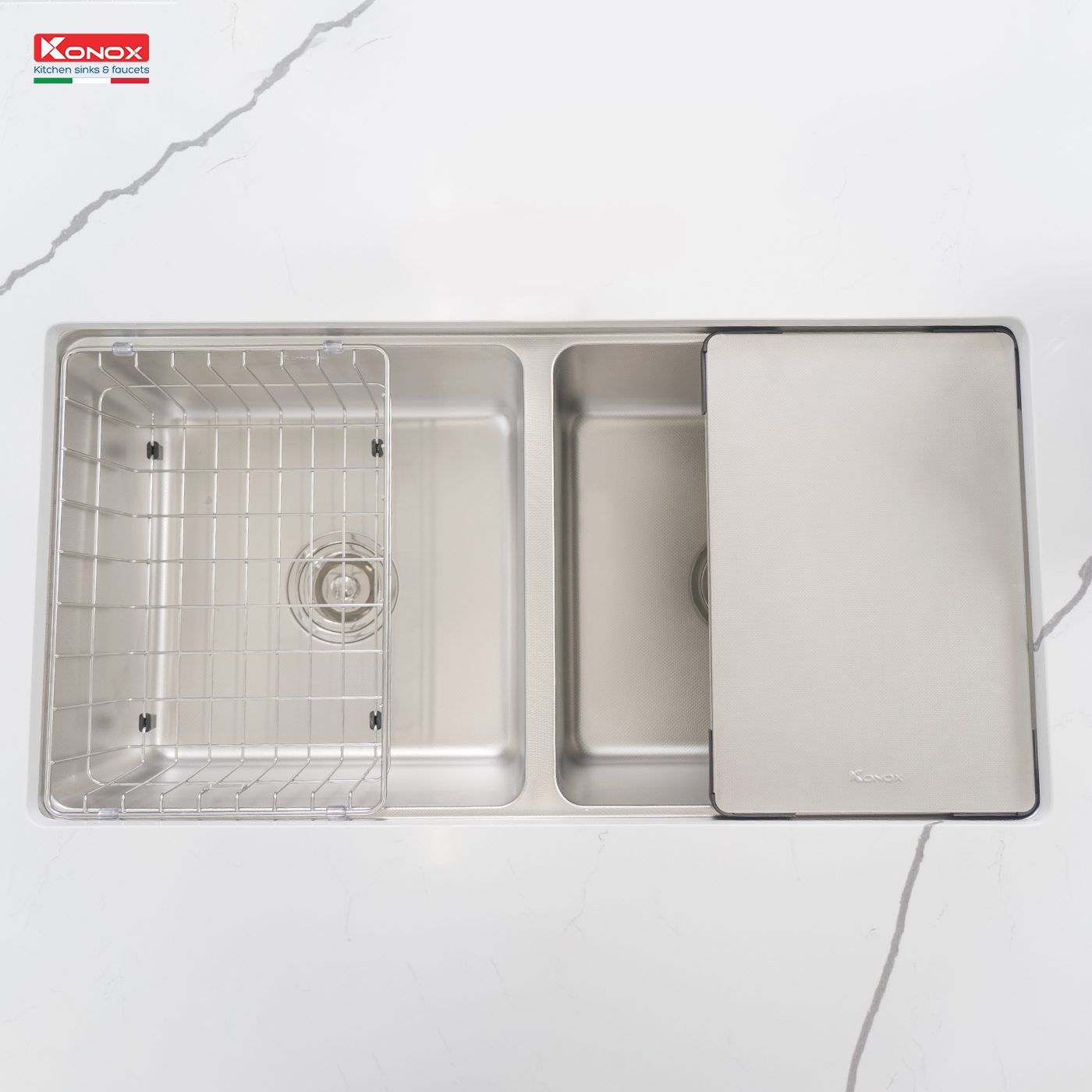 Ảnh công trình thực tế Chậu Rửa Chén KONOX KN8646DU Dekor 2 Hộc Inox
