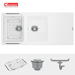 Ảnh công trình thực tế Chậu Rửa Chén KONOX PHOENIX 1160 White Silver Màu Trắng