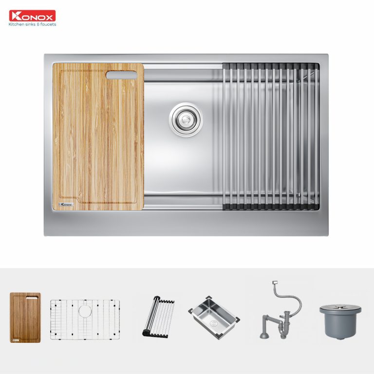 Ảnh công trình thực tế Chậu Rửa Chén KONOX KN8051AS Retta Inox 1 Hộc