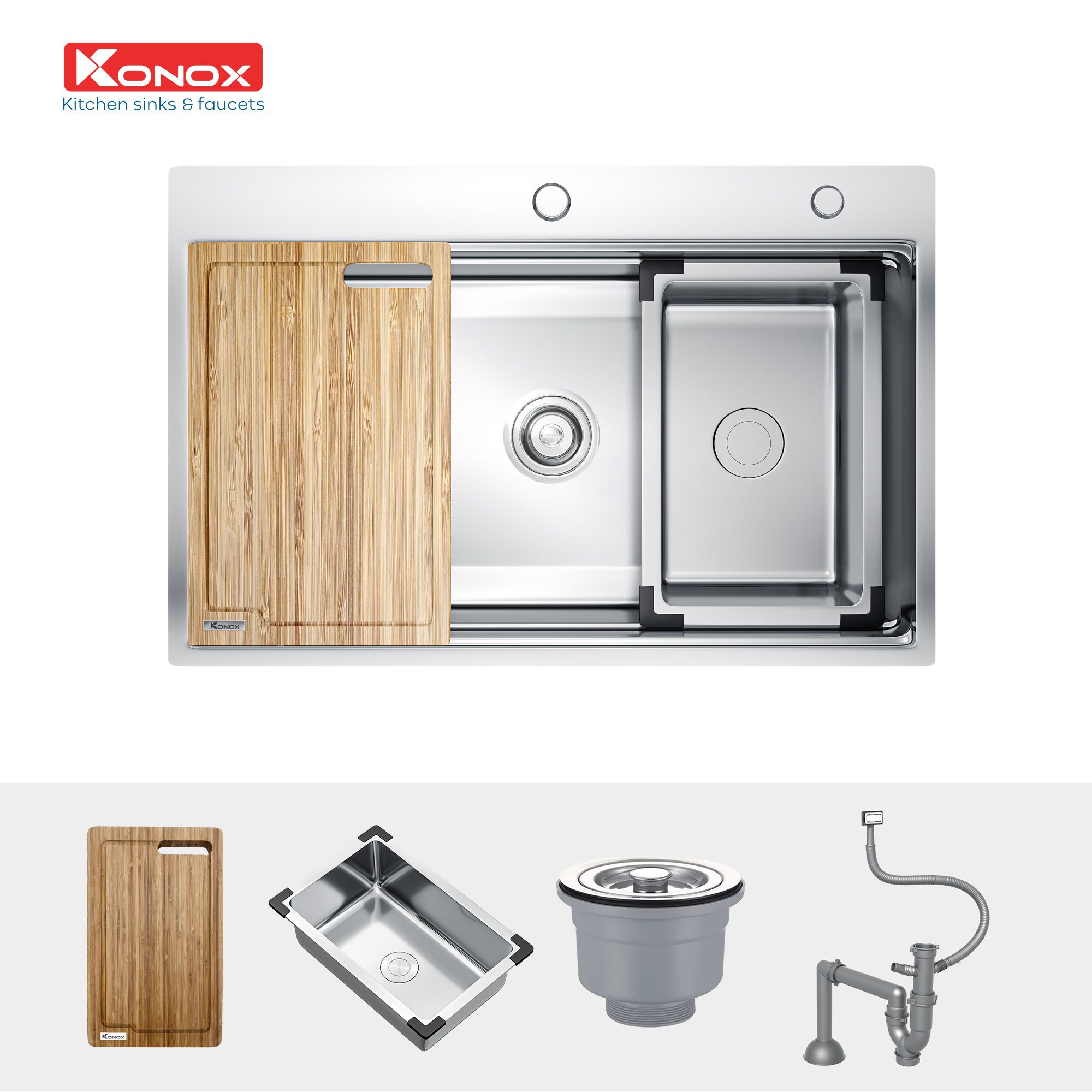 Ảnh công trình thực tế Chậu Rửa Chén KONOX KN7650TS Inox 1 Hộc