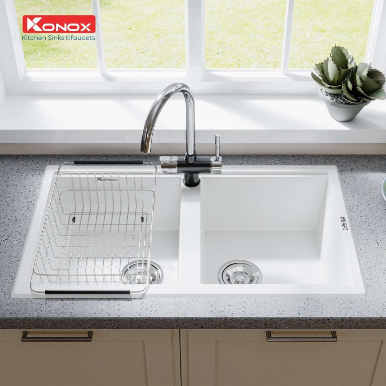 Ảnh công trình thực tế Chậu Rửa Chén KONOX PHOENIX 860 White Silver 2 Hộc Màu Trắng