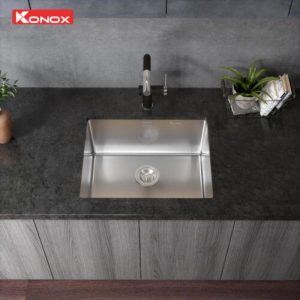 Ảnh công trình thực tế Chậu rửa bát Konox phong cách Nhật bề mặt mịn Tari 500SM