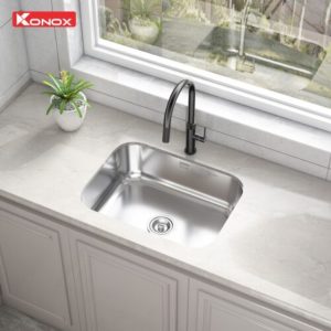 Ảnh công trình thực tế Chậu rửa bát Konox phong cách Nhật bề mặt mịn Tari 5744SM