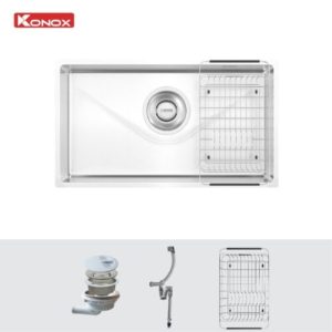 Ảnh công trình thực tế Chậu rửa bát Konox phong cách Nhật bề mặt mịn Tari 800SM