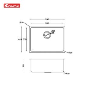 Ảnh công trình thực tế Chậu rửa bát Konox Turkey Sink Neron 590U