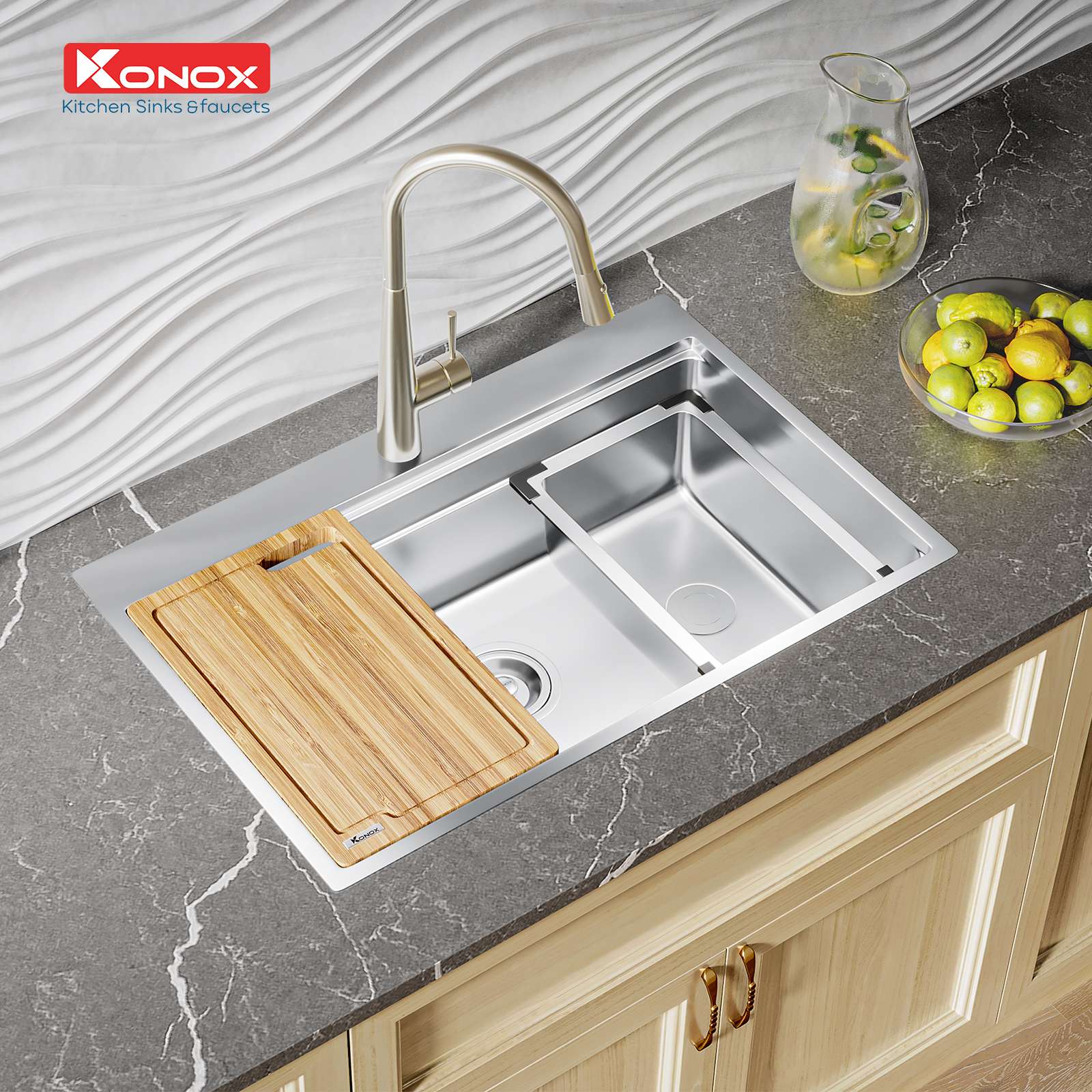Ảnh công trình thực tế Chậu Rửa Chén KONOX KN7650TS Inox 1 Hộc